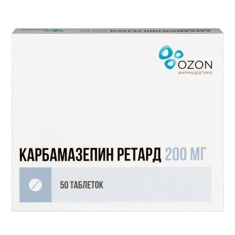 Фото Карбамазепин ретард, таблетки с пролонгированным высвобождением 200 мг, 50 шт.
