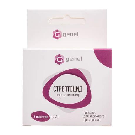 Фото Стрептоцид, порошок для наружного применения саше 2 г, 5 шт.