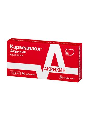 Фото Карведилол-Акрихин, таблетки 12,5 мг, 30 шт.