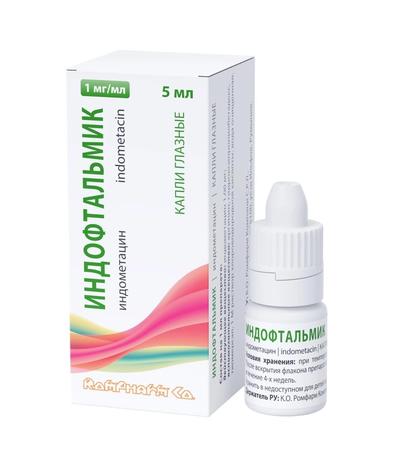 Фото Индофтальмик, капли глазные 1 мг/мл, флакон 5 мл