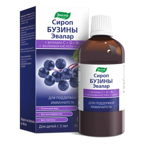 Фото Эвалар Бузины сироп 100 мл, 1 шт.