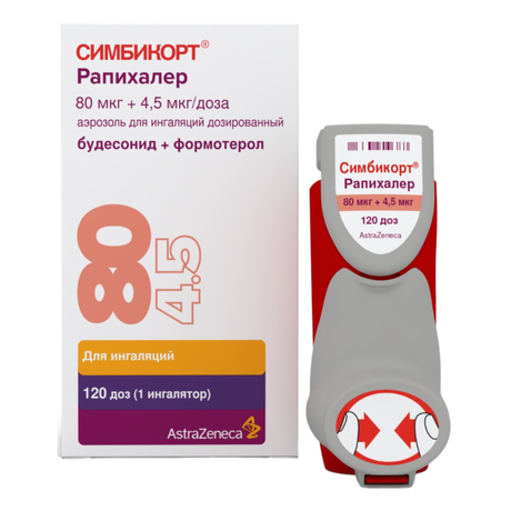 Фото Симбикорт Рапихалер, аэрозоль для ингаляций 80 мкг+4,5 мкг/доза, 120 доз