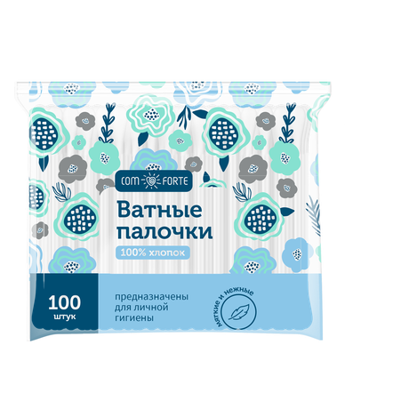 Фото Ватные палочки ComForte, пакет, 100 шт.