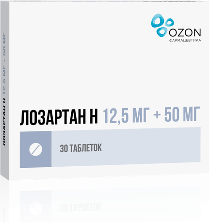 Фото Лозартан Н, таблетки покрыт. плен. об. 12,5 мг+50 мг, 30 шт.