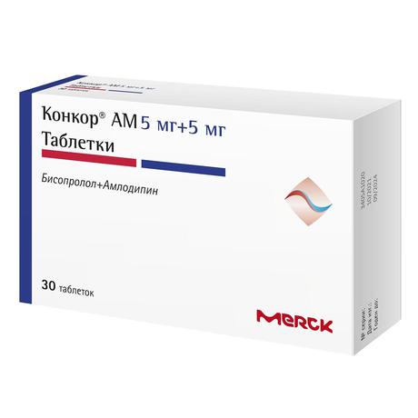 Фото Конкор АМ, таблетки 5 мг+5 мг, 30 шт.