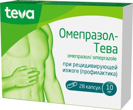 Фото Омепразол-Тева, капсулы 10 мг, 28 шт.