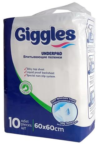 Фото Пеленки впитывающие д/взр Giggles Underpad 60х60см, 10 шт