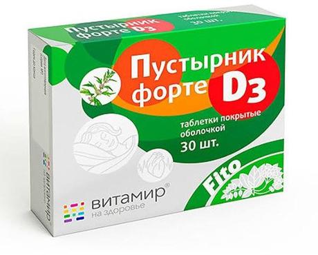 Фото Пустырник Форте Д3 Витамир, таблетки, 30 шт.