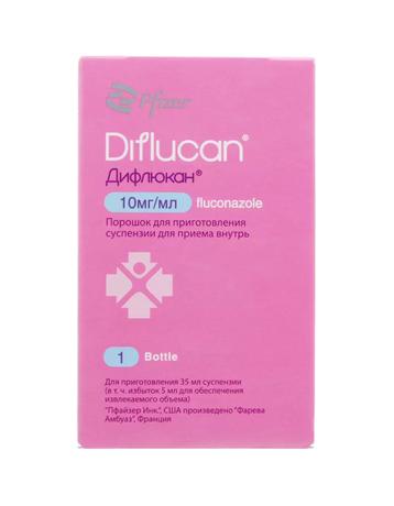 Фото Дифлюкан, порошок для приг. суспензии для приема внутрь 10 мг/мл, 24,4 г