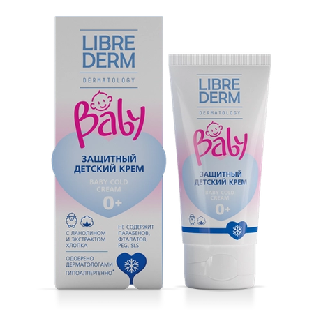 Фото Librederm Baby Cold-cream, защитный детский крем с ланолином и экстрактом хлопка 50 мл