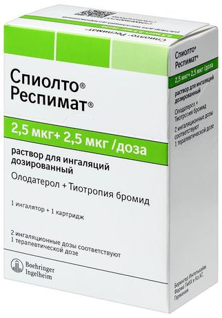 Фото Спиолто Респимат, раствор для ингаляций 2.5 мкг+2.5 мкг/доза, 4 мл