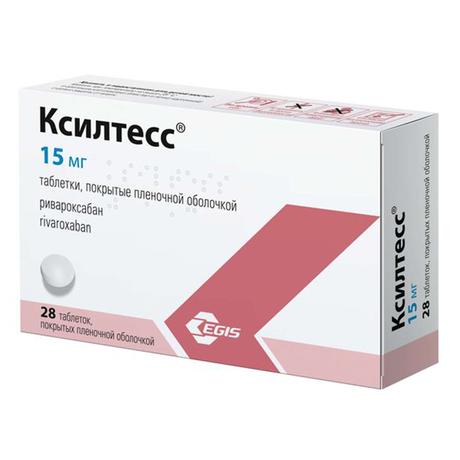 Фото Ксилтесс таблетки, покрытые пленочной оболочкой 15 мг, 28 шт.