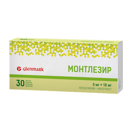 Фото Монтлезир, таблетки 5 мг+10 мг, 30 шт.