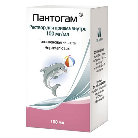 Фото Пантогам, раствор для приема внутрь 100 мг/мл+мерная ложка, 100 мл