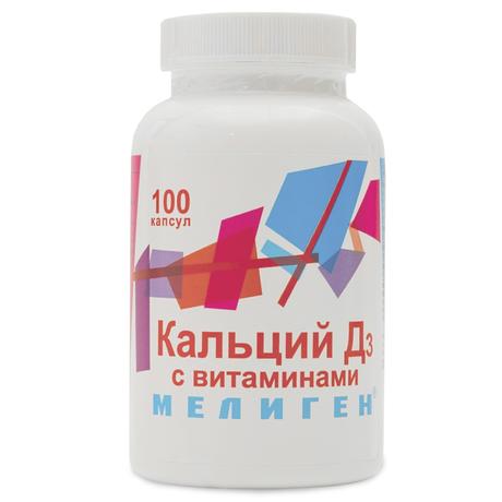 Фото Кальций Д3 с витаминами Мелиген, капсулы, 100 шт.