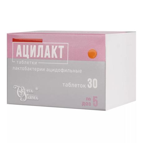 Фото Ацилакт, таблетки 50 млн КОЕ, 30 шт.