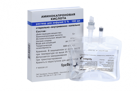 Фото Аминокапроновая кислота, раствор для инфузий 5%, 100 мл