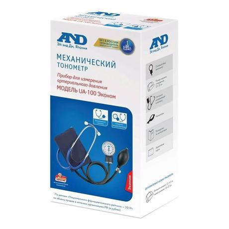 Фото Тонометр AND UA-100 Эконом механический со стетоскопом, 1 шт.