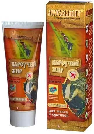 Фото Муравьивит Барсучий Жир, согревающий гель-бальзам для тела, 70 г