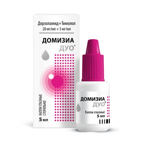 Фото Домизиа Дуо, капли глазные 20 мг/мл+5 мг/мл, 5 мл