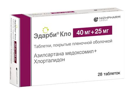Фото Эдарби Кло, таблетки покрыт. плен. об. 40 мг+25 мг, 28 шт.