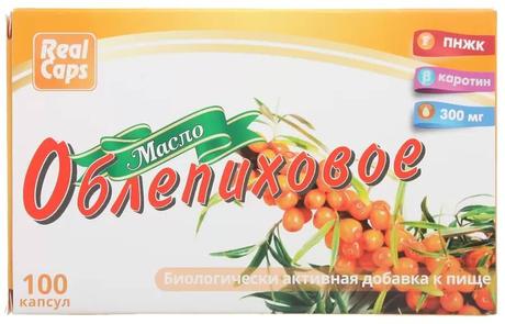 Фото Облепиховое масло, капсулы 300 мг, 100 шт.