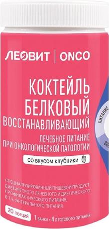 Фото Леовит ONCO, Коктейль белковый восстанавливающий Клубника, банка, 400 г