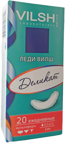 Фото Леди Вилш прокладки ежедневные Деликейт, 20 шт.