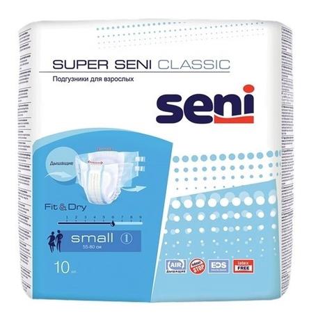 Фото Seni Super Classic подгузники д/взрослых Small (№1), 10 шт