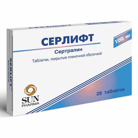 Фото Серлифт таблетки, покрытые пленочной оболочкой 100 мг, 28 шт.