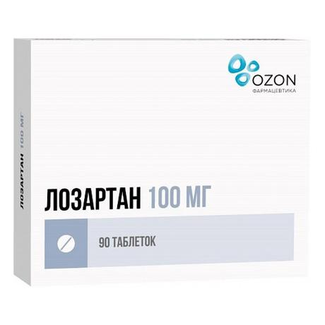 Фото Лозартан, таблетки покрыт. плен. об. 100 мг, 90 шт.