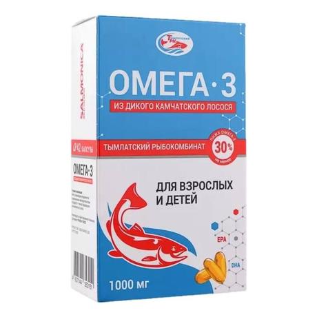 Фото Омега-3 из дикого камчатского лосося для взрослых и детей, капсулы 1000 мг, 42 шт.