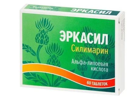 Фото Эркасил. Силимарин (гепо. Комплекс) таблетки покрытые оболочкой 165 мг №60