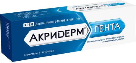 Фото Акридерм Гента, крем 0.05%+0.1%, 15 г
