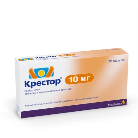 Фото Крестор, таблетки в плёночной оболочке 10 мг, 28 шт.