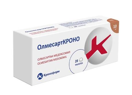 Фото ОлмесартКРОНО, таблетки покрытые пленочной оболочкой 10 мг, 28 шт.