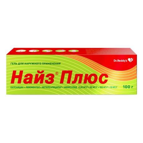 Фото Найз Плюс гель для наружного применения 0,25 мг/г +50 мг/г +100 мг/г +10 мг/г, туба, 100 г