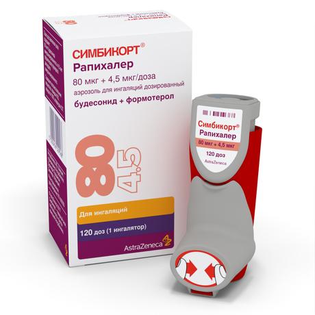 Фото Симбикорт Рапихалер, аэрозоль для ингаляций 80 мкг+4,5 мкг/доза, 120 доз
