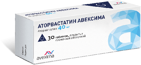 Фото Аторвастатин Авексима таблетки, покрытые пленочной оболочкой 40 мг, 30 шт.