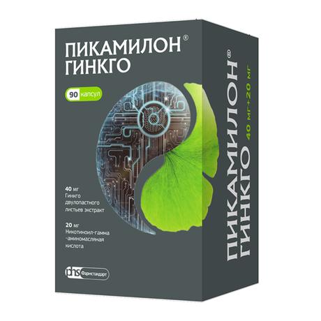 Фото Пикамилон Гинкго, капсулы, 40 мг+20 мг, 90 шт.
