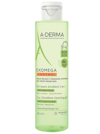 Фото A-Derma Exomega Control гель очищающий 2 в1 для тела и волос 200 мл