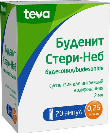 Фото Буденит Стери-Неб, суспензия для ингаляций 0,25 мг/мл, 2 мл, 20 шт.