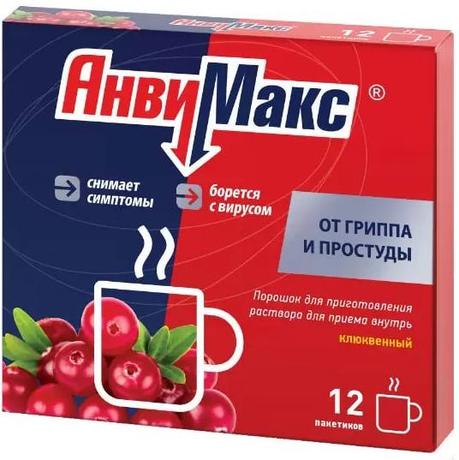 Фото АнвиМакс, порошок (клюква), пакетики 5 г, 12 шт.