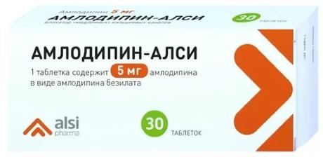 Фото Амлодипин-АЛСИ, таблетки 5 мг, 30 шт.