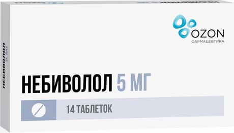 Фото Небиволол, таблетки 5 мг, 14 шт. (Озон)