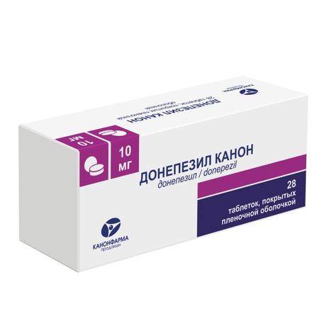 Фото Донепезил Канон, таблетки покрыт. плен. об. 10 мг, 28 шт.