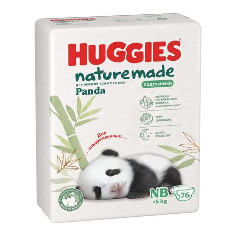 Фото Huggies Naturemade, подгузники для детей 0+, р. 1 (до 5 кг), 76 шт.