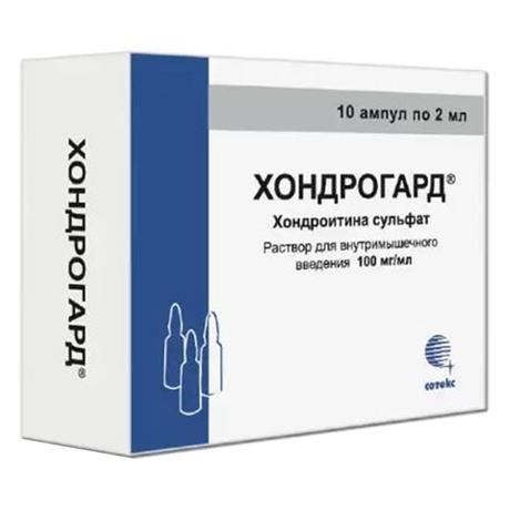 Фото Хондрогард, раствор для в/м и внутрисуставного введения 100 мг/мл, ампулы 2 мл, 10 шт.