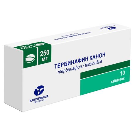 Фото Тербинафин Канон, таблетки 250 мг, 10 шт.