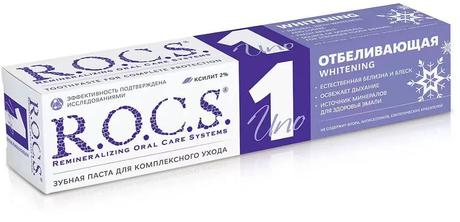 Фото Rocs UNO Whitening, отбеливающая зубная паста, 74 г